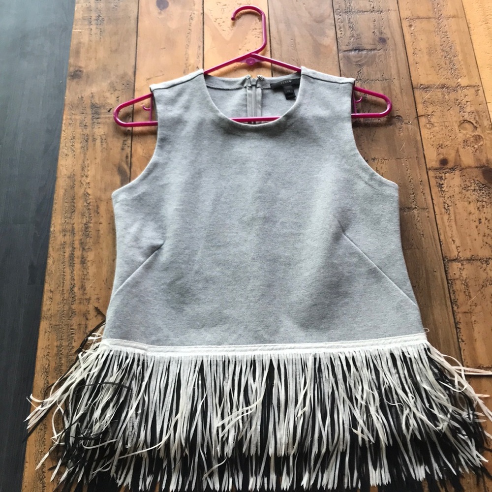 J Crew Fringe Detail top